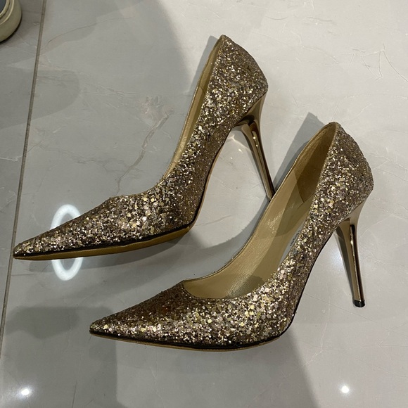 Jimmy Choo Glitter Pumps - Gold - Picture 2 of 5